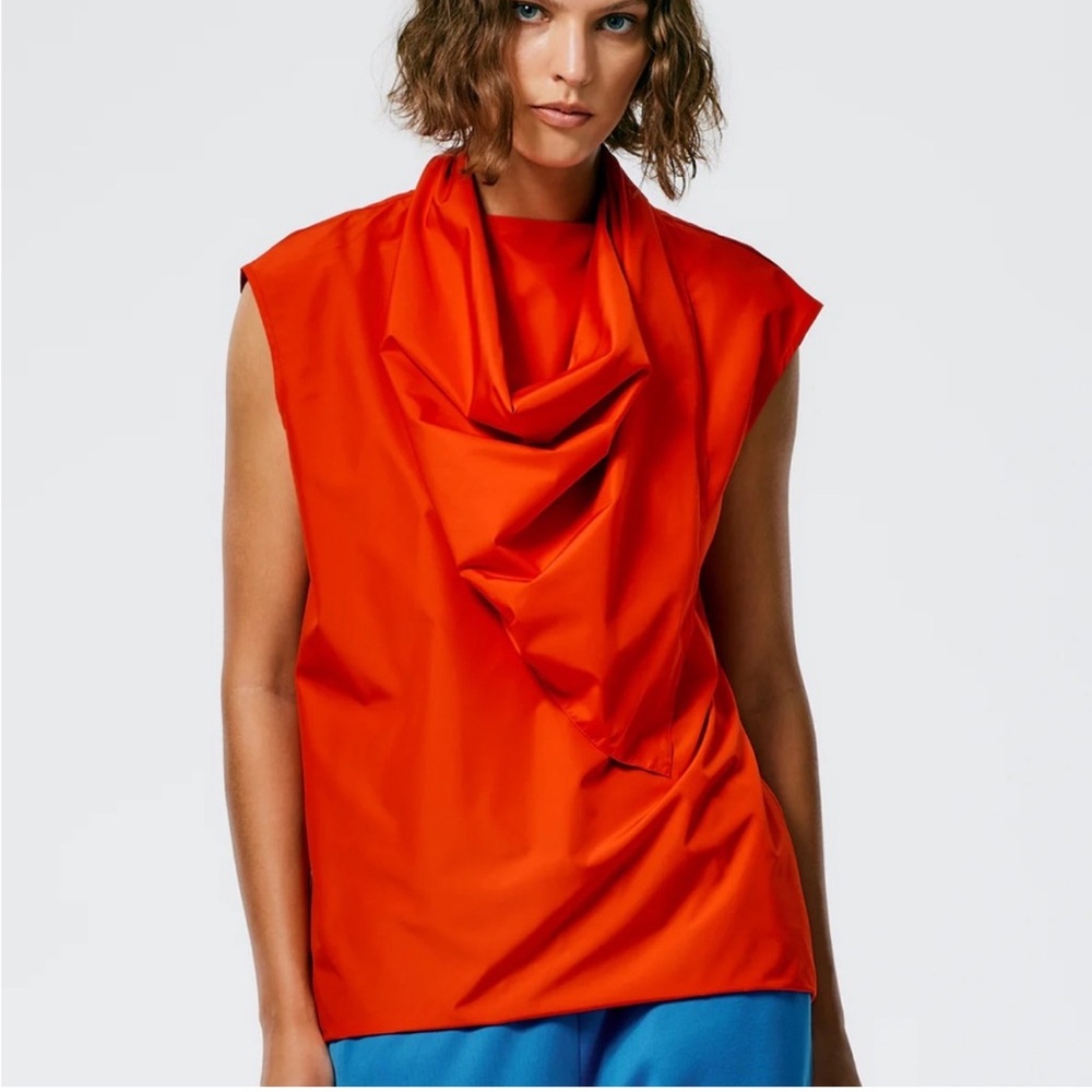NWT Tibi Italian Sporty Nylon Sleeveless Cocoon Top